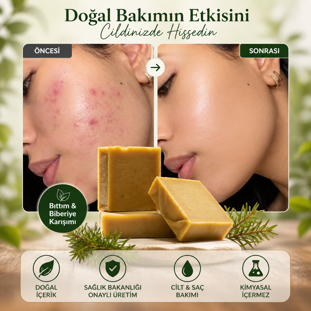 Bıttım & Biberiye Sabunu | Saç ve Cilt Canlandırıcı & Dökülme Karşıtı