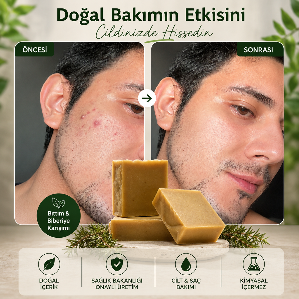 Bıttım & Biberiye Sabunu | Saç ve Cilt Canlandırıcı & Dökülme Karşıtı